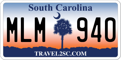 SC license plate MLM940