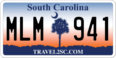 SC license plate MLM941