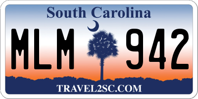 SC license plate MLM942