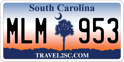 SC license plate MLM953