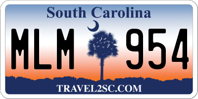 SC license plate MLM954