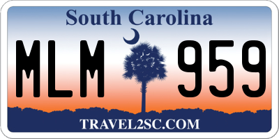 SC license plate MLM959