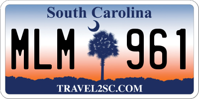 SC license plate MLM961