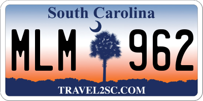 SC license plate MLM962