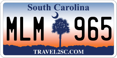 SC license plate MLM965