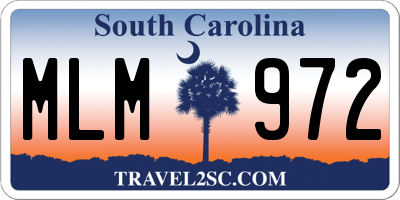 SC license plate MLM972