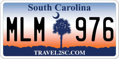 SC license plate MLM976
