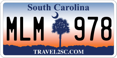 SC license plate MLM978