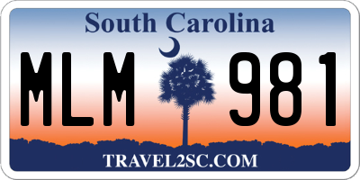 SC license plate MLM981