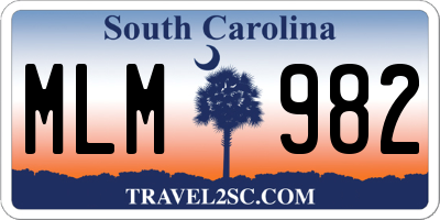 SC license plate MLM982