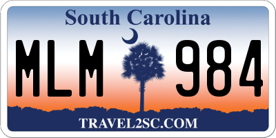 SC license plate MLM984