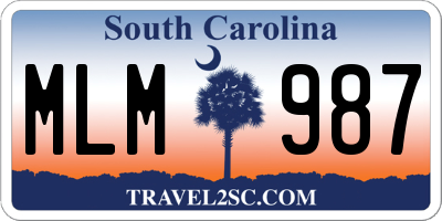 SC license plate MLM987