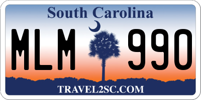 SC license plate MLM990