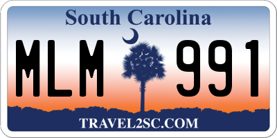 SC license plate MLM991