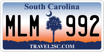 SC license plate MLM992
