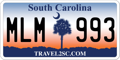 SC license plate MLM993