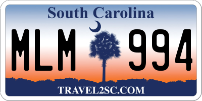SC license plate MLM994
