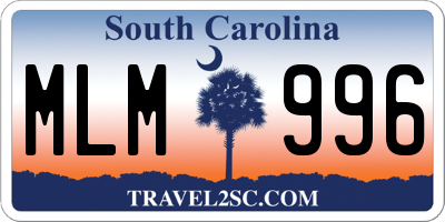 SC license plate MLM996