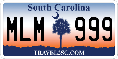 SC license plate MLM999
