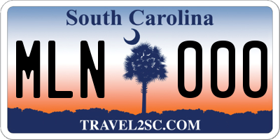 SC license plate MLN000