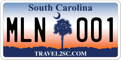 SC license plate MLN001