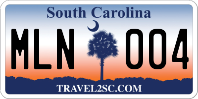 SC license plate MLN004