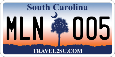SC license plate MLN005