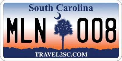 SC license plate MLN008
