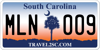 SC license plate MLN009