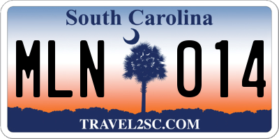SC license plate MLN014