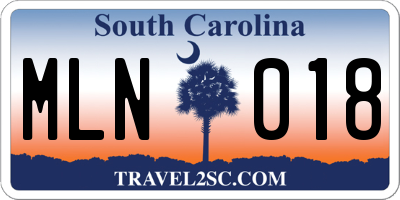 SC license plate MLN018