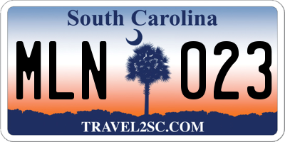 SC license plate MLN023
