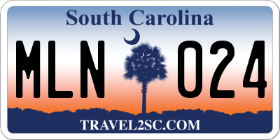 SC license plate MLN024