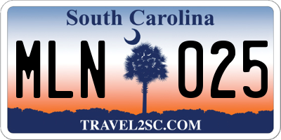 SC license plate MLN025