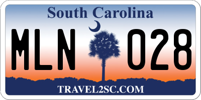 SC license plate MLN028