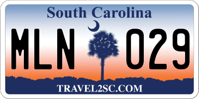 SC license plate MLN029