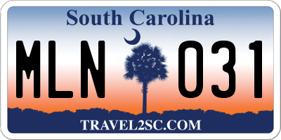 SC license plate MLN031