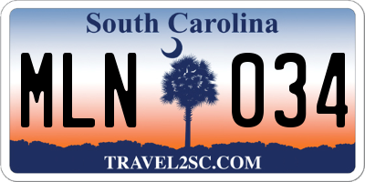SC license plate MLN034
