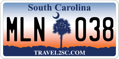 SC license plate MLN038