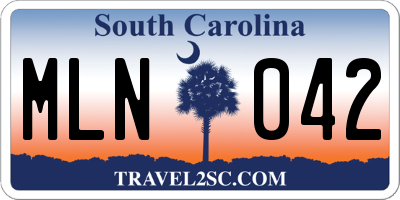 SC license plate MLN042