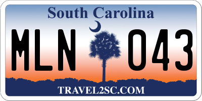 SC license plate MLN043