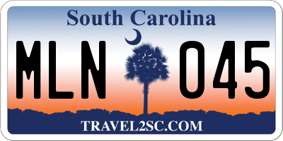 SC license plate MLN045