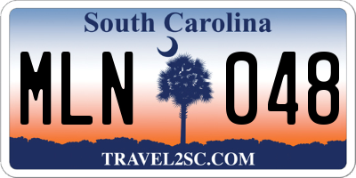 SC license plate MLN048