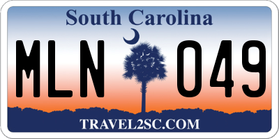 SC license plate MLN049
