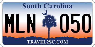 SC license plate MLN050