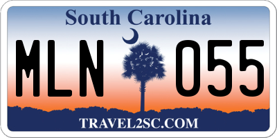 SC license plate MLN055