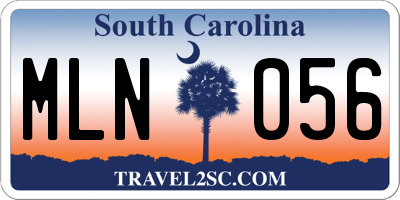 SC license plate MLN056
