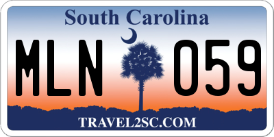 SC license plate MLN059