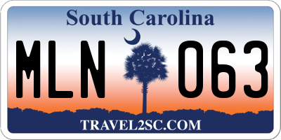 SC license plate MLN063