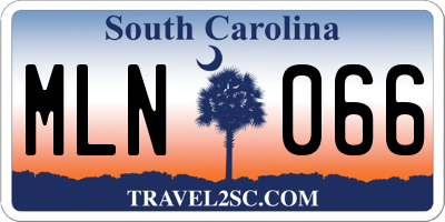 SC license plate MLN066